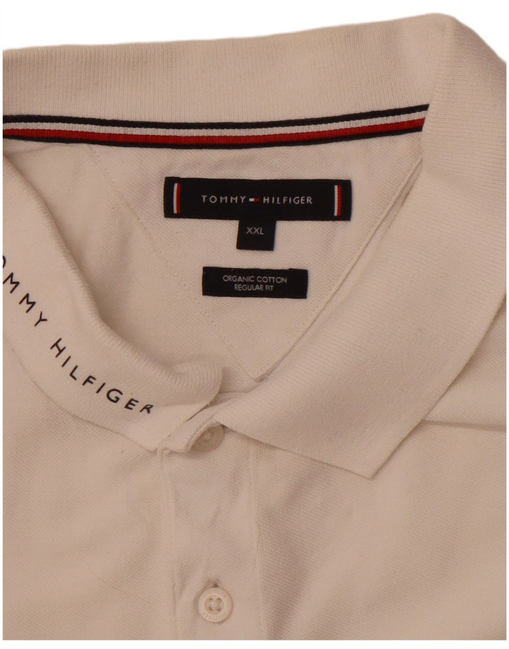 TOMMY HILFIGER Muška polo majica standardnog kroja 2XL bijeli pamuk u boji