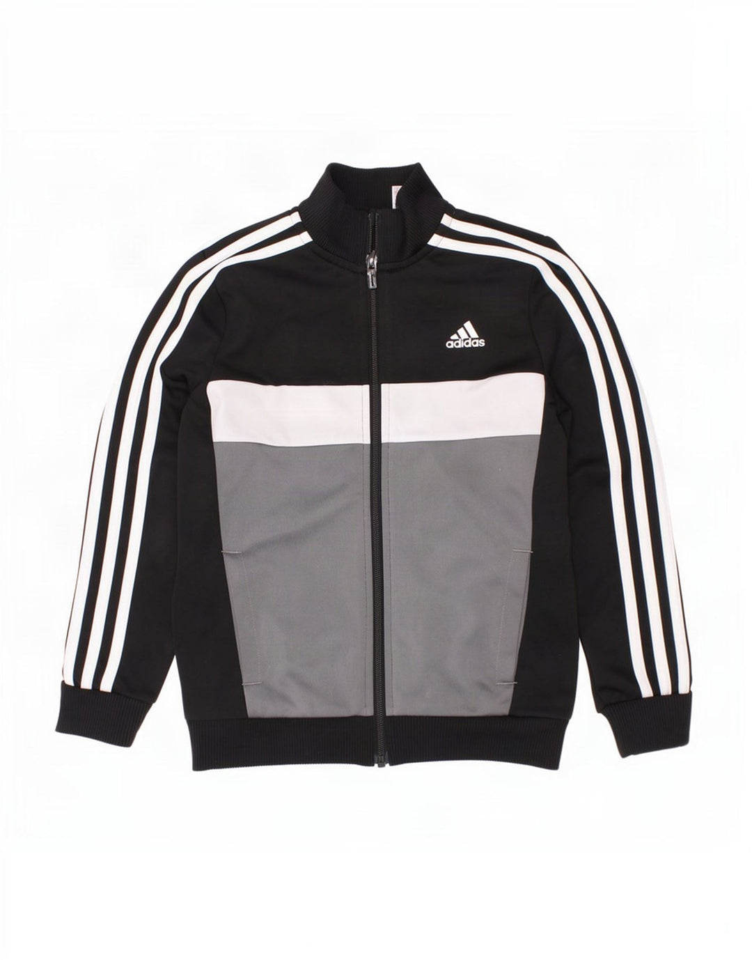 Gornja jakna od trenirke Adidas za dječake 7-8 godina, crna poliesterska boja