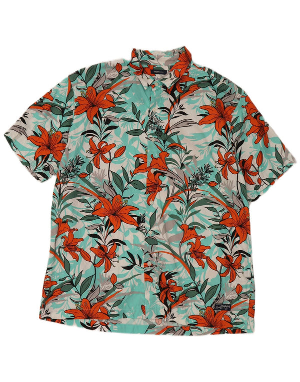 Superdry muška košulja kratkih rukava 2XL plavi cvjetni modal