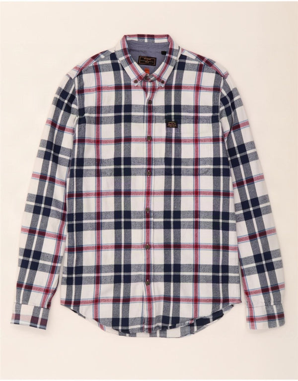 Superdry muška flanelska košulja, veliki tamnoplavi karirani pamuk