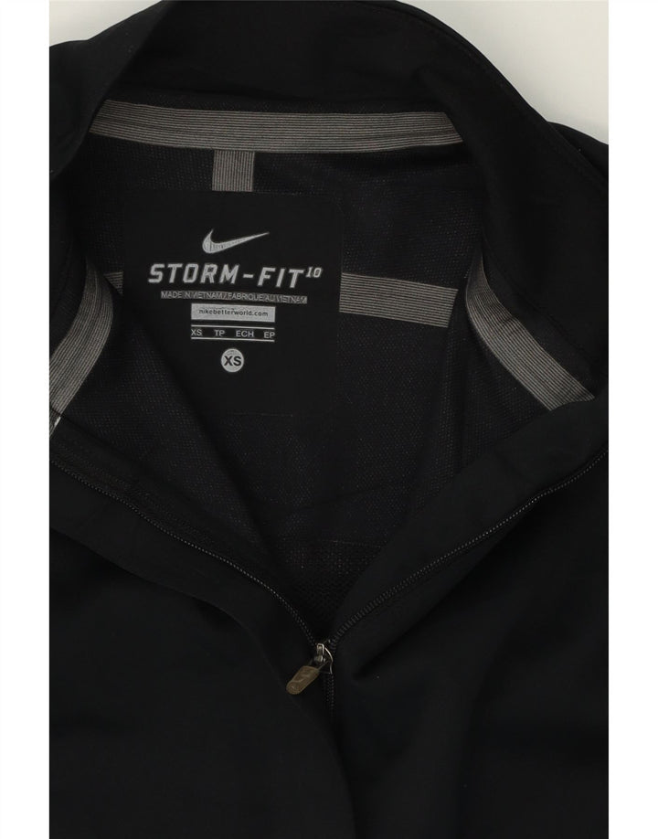 NIKE Womens Storm-Fit Tracksuit Top Jacket UK 6 XS Black Polyester Vintage Nike and Second-Hand Nike from Messina Hembry 