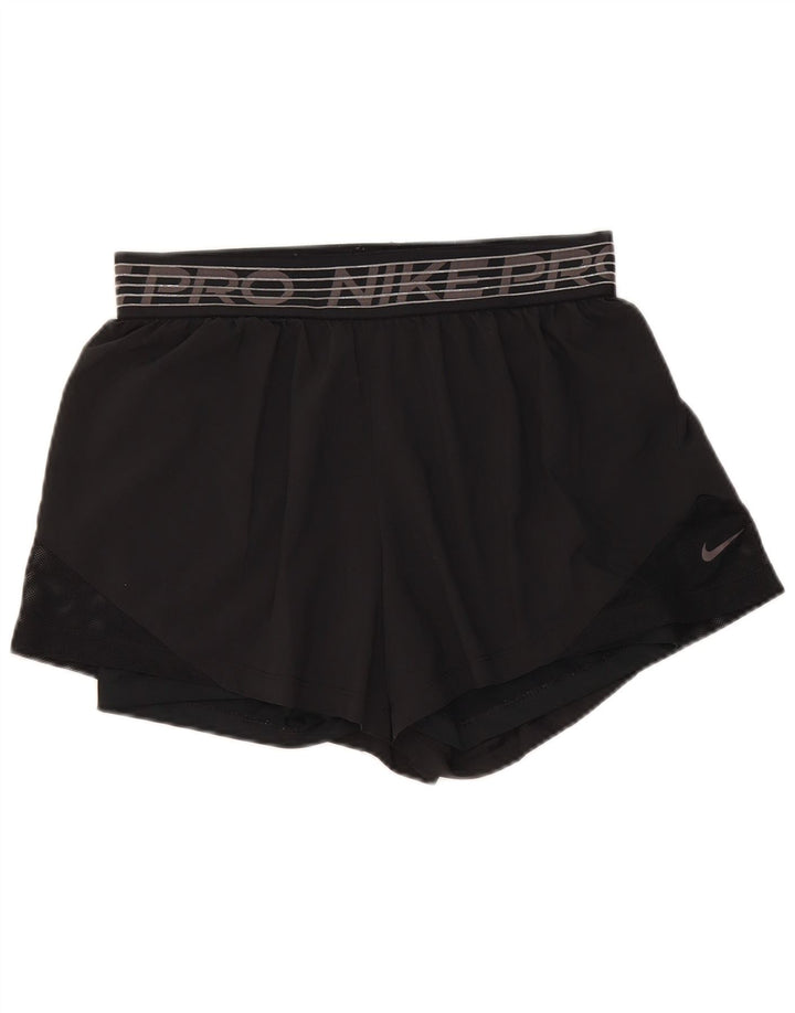 Nike Ženske Dri Fit Graphic Sport Shorts UK 12 Srednji crni poliester