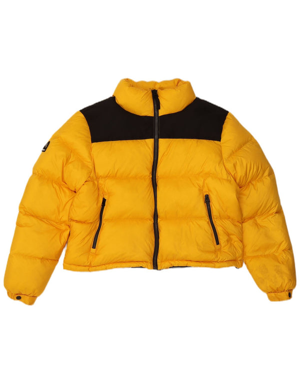 Superdry ženska kratka podstavljena jakna UK 16 Veliki žuti Colourblock najlon