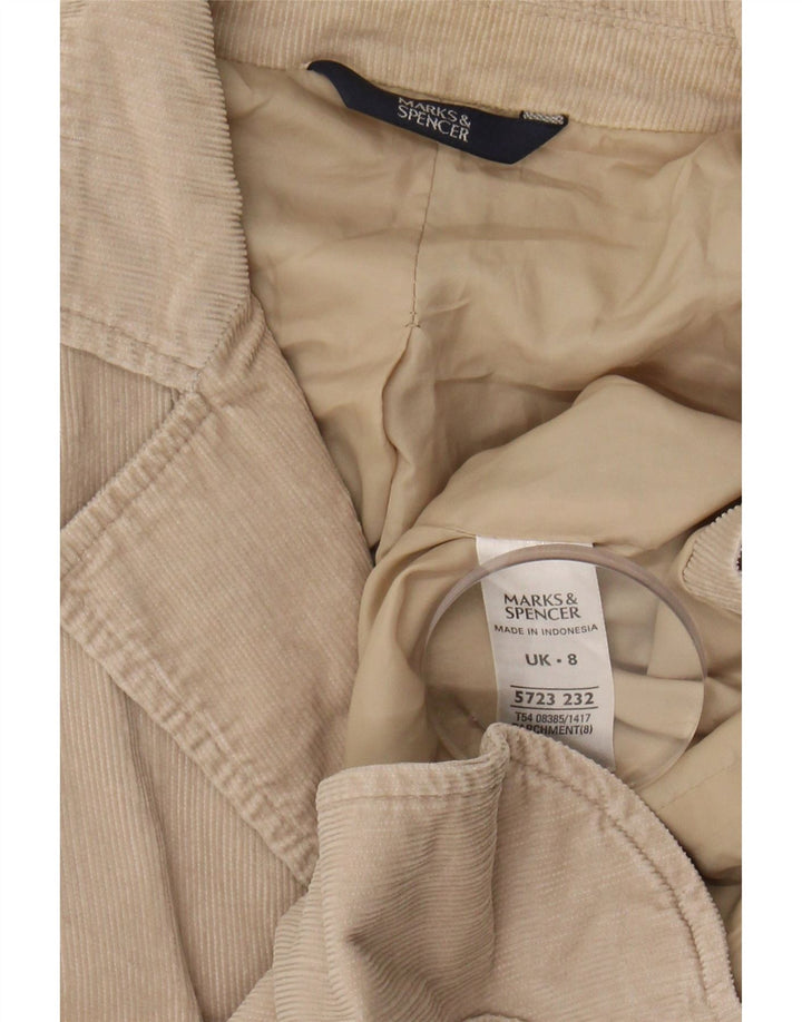 MARKS & SPENCER Womens 2 Button Corduroy Blazer Jacket UK 8 Small  Beige Vintage Marks & Spencer and Second-Hand Marks & Spencer from Messina Hembry 