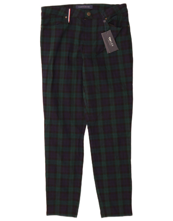 Tommy Hilfiger Ženske chino hlače US 6 srednje W28 L28 Zeleni karirani