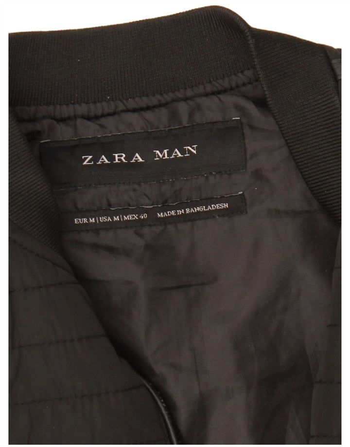 Zara muška prošivena jakna UK 38 srednji crni poliester