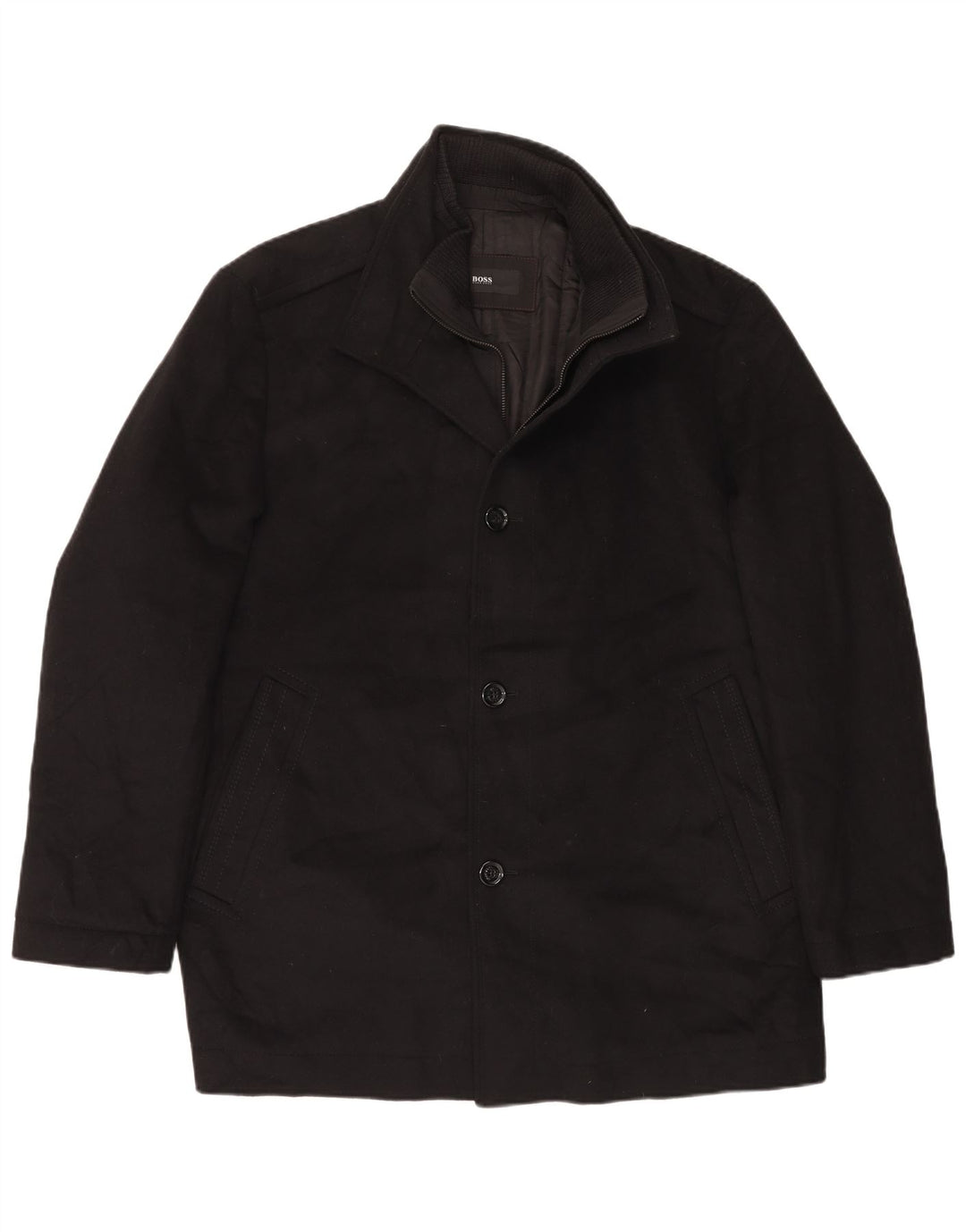 Muški kaput Hugo Boss EU 56 3XL crna vuna