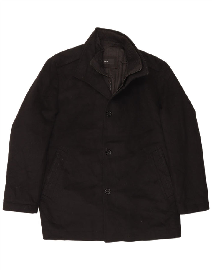 Muški kaput Hugo Boss EU 56 3XL crna vuna