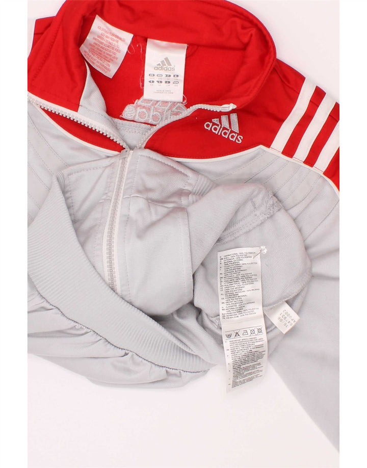 Gornja jakna od trenirke Adidas za dječake 5-6 godina u sivoj boji