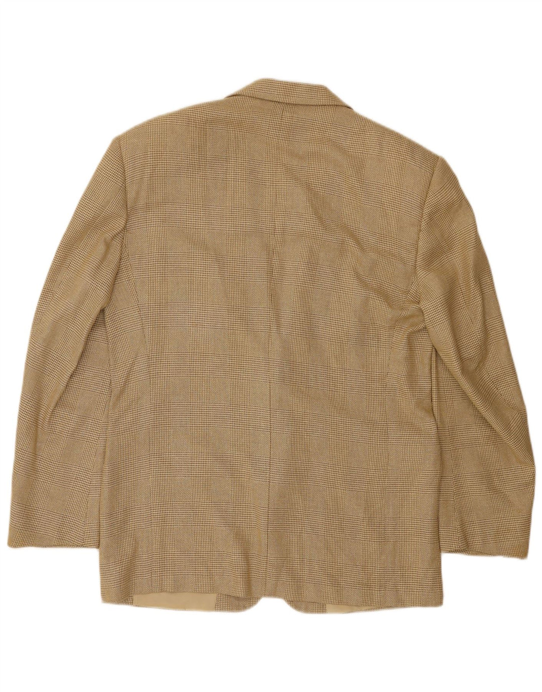 KRIZIA Mens 2 Button Blazer Jacket IT 50 Large Yellow Houndstooth Wool