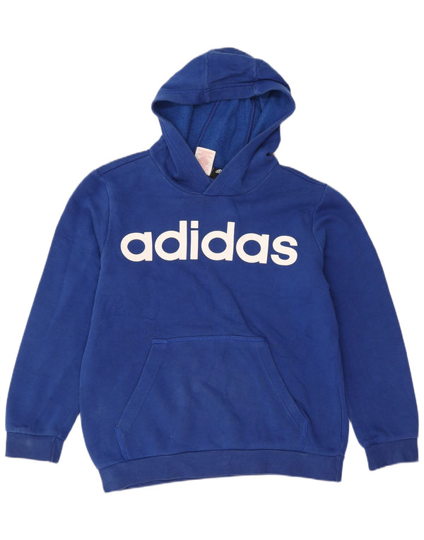 Adidas Boys Graphic Hoodie Jumper 11-12 Years Blue Sports