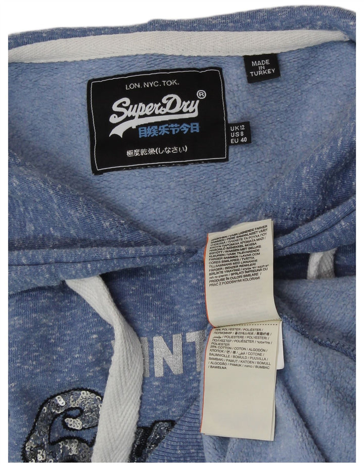 SUPERDRY Ženska majica s kapuljačom s kapuljačom UK 12 Srednje plavi poliester