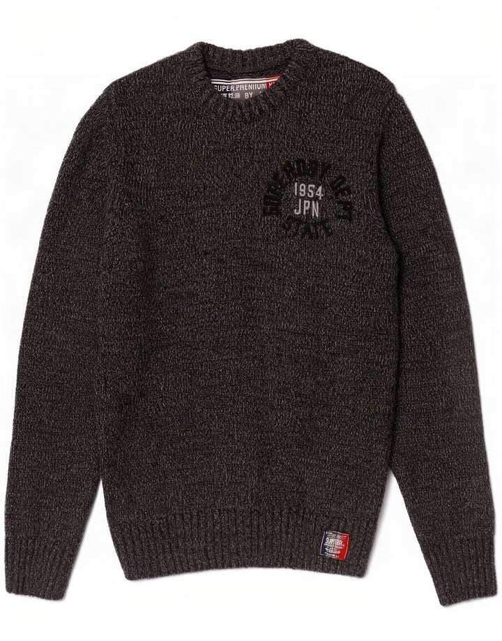 Superdry muški džemper s okruglim izrezom srednje sive boje od akrila