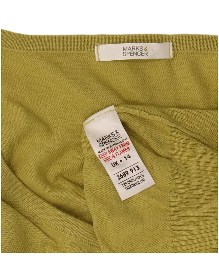 Marks & Spencer ženski kardigan džemper kratkih rukava UK 14 srednje žuta