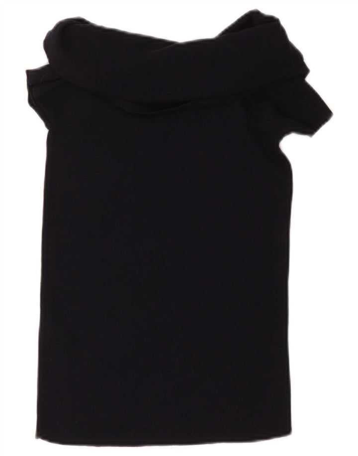 ZARA ženski gornji dio kratke bluze UK 12 Srednje crna viskoza