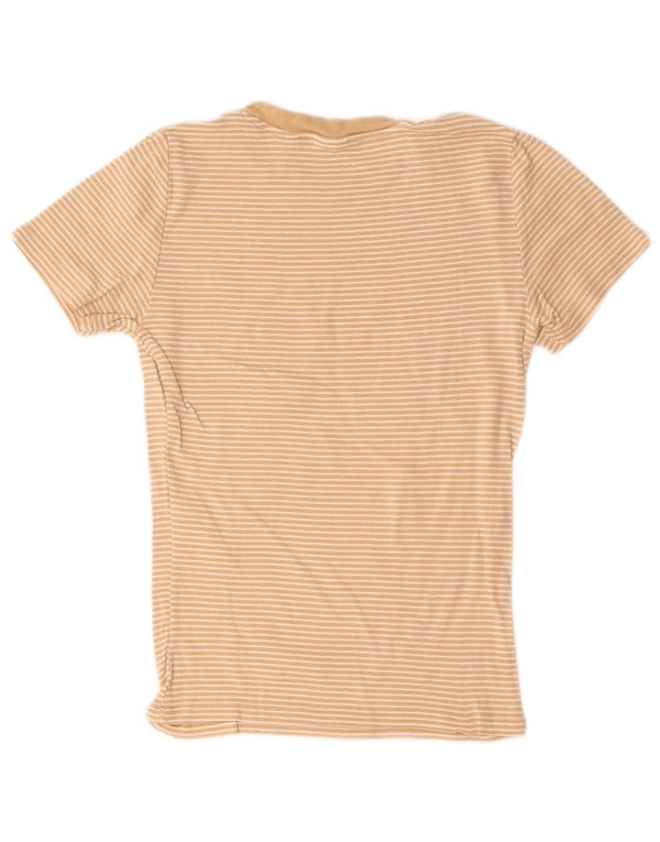 Levi's ženska majica kratkih rukava UK 8 Small Beige Pinstripe Pamuk