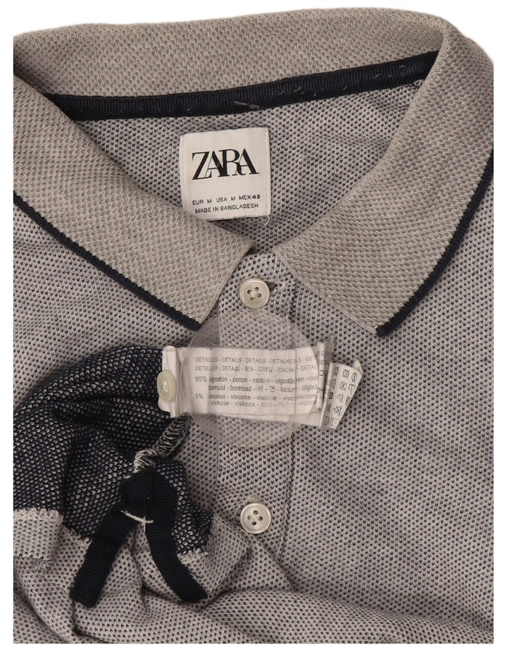 Zara muška polo majica srednje sivi pamuk