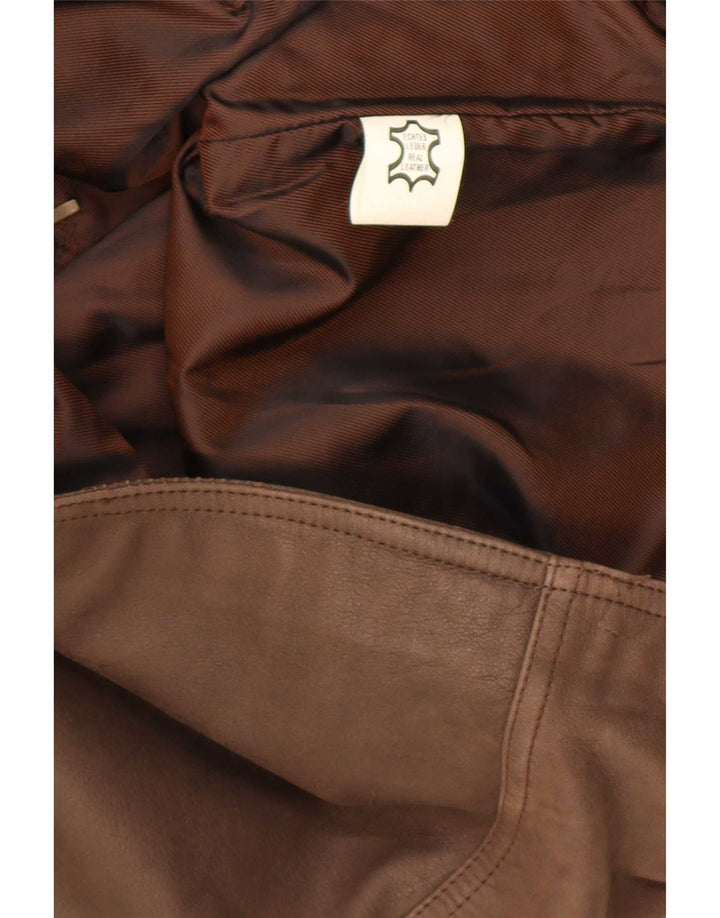 Vintage muški kožni prsluk IT 64 5XL smeđi