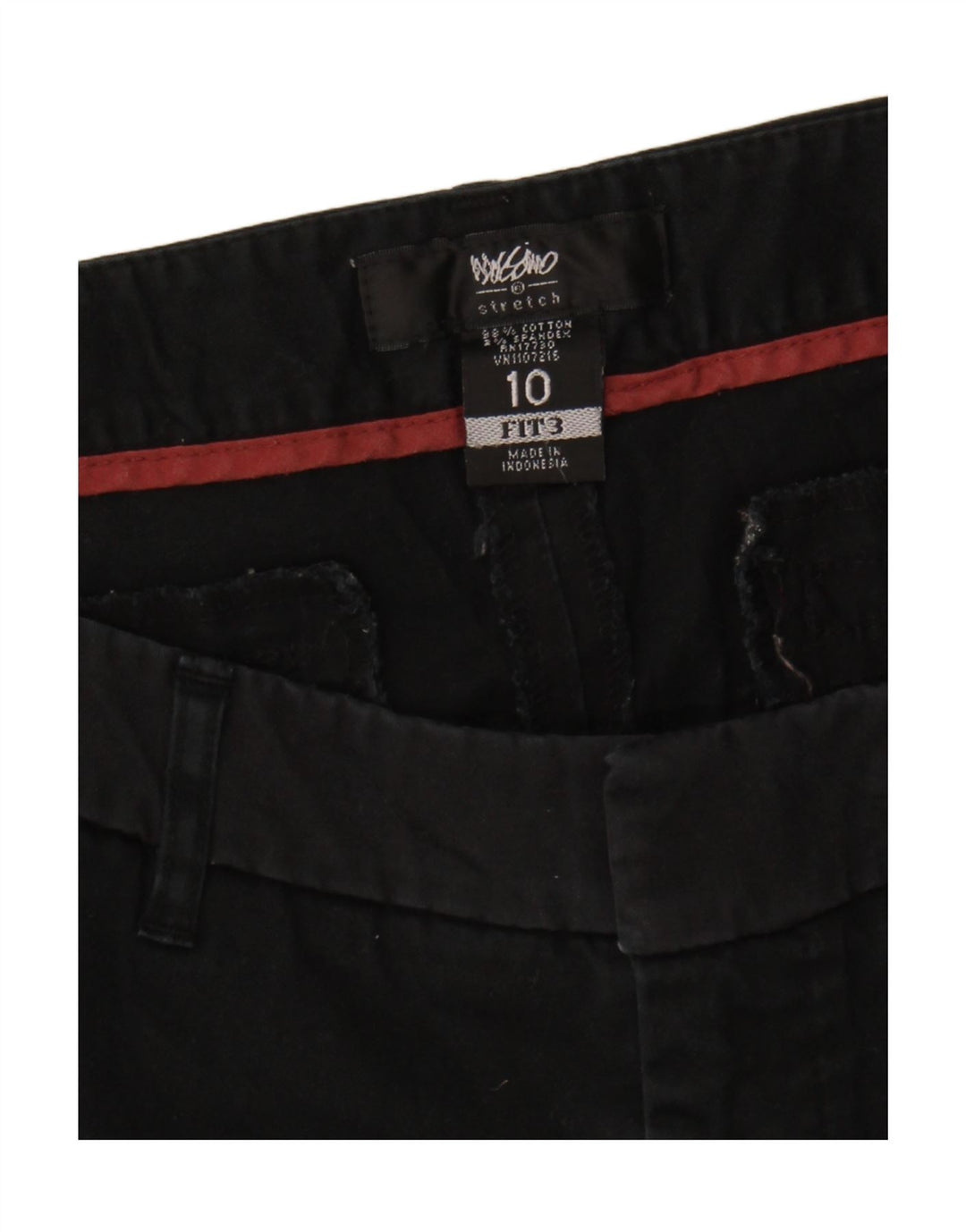 MOSSIMO Womens Stretch Straight Capri Trousers US 10 Large W32 L23 Black