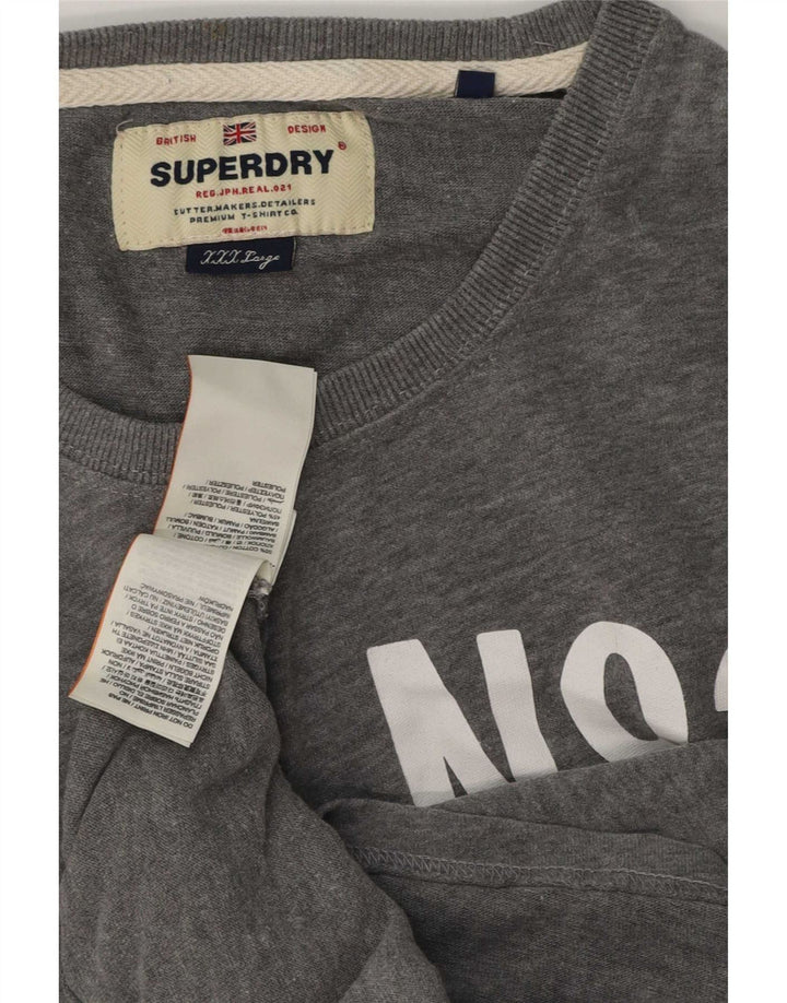 Superdry muška grafička majica dugih rukava 3XL sivi pamuk