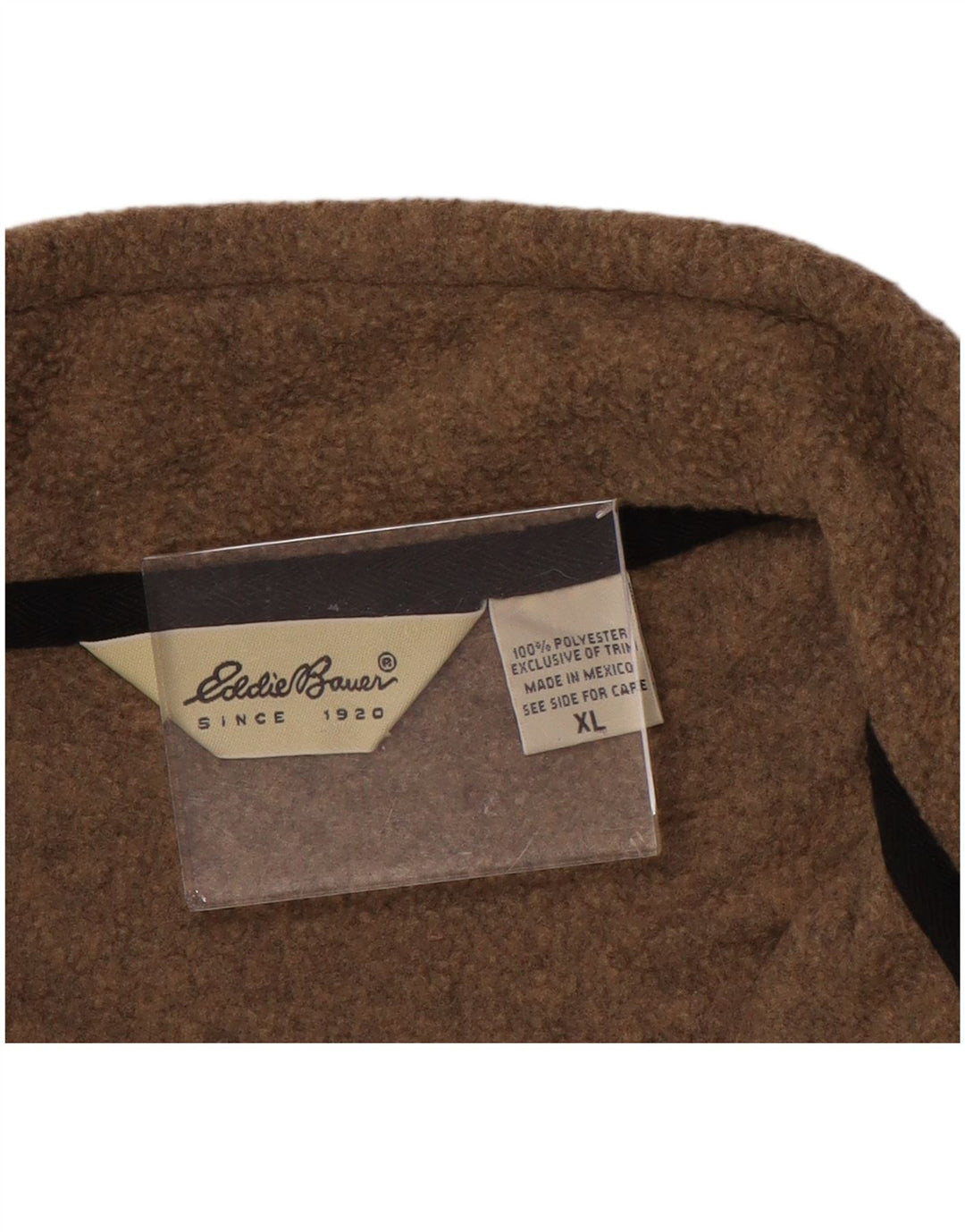 EDDIE BAUER Muški džemper od flisa s patentnim izrezom XL smeđi poliester