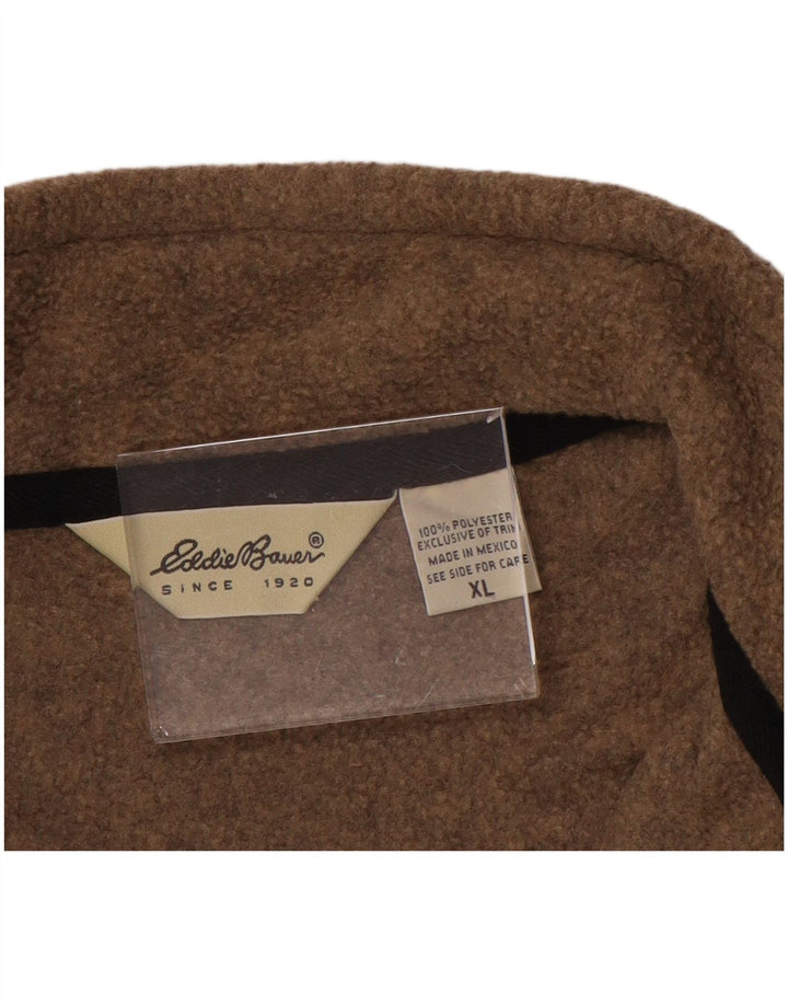 EDDIE BAUER Muški džemper od flisa s patentnim izrezom XL smeđi poliester