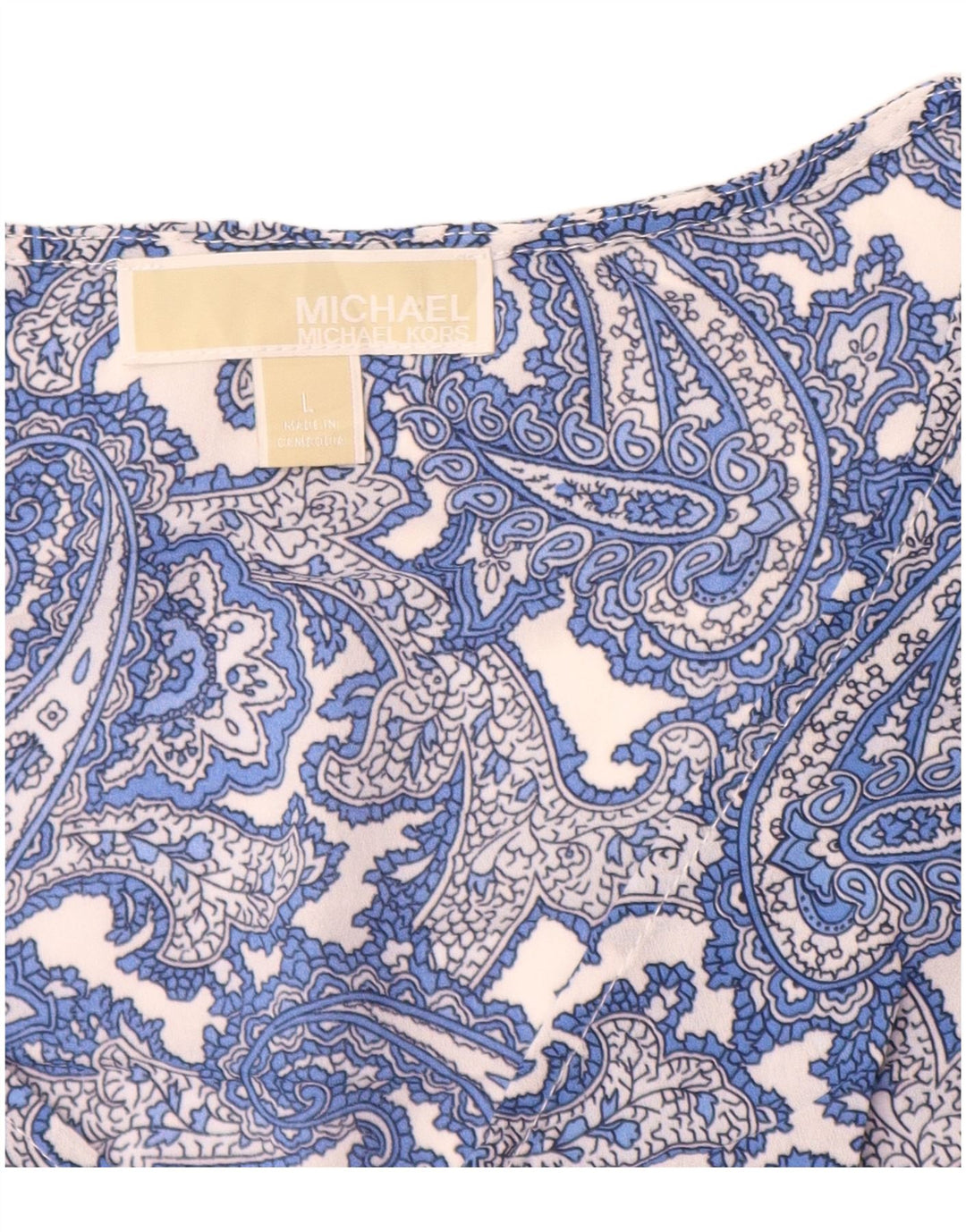 MICHAEL KORS Ženski gornji dio bluze bez rukava UK 16 Large Blue Paisley