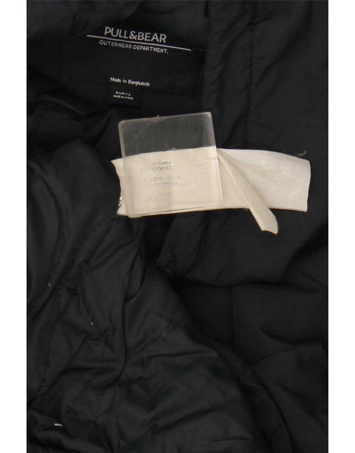 Pull & Bear muška anorak jakna s kapuljačom UK 40 Large Navy Blue Polyester