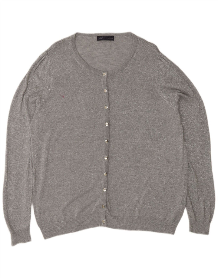 Marks & Spencer ženski kardigan pulover UK 20 2XL sivi poliamid