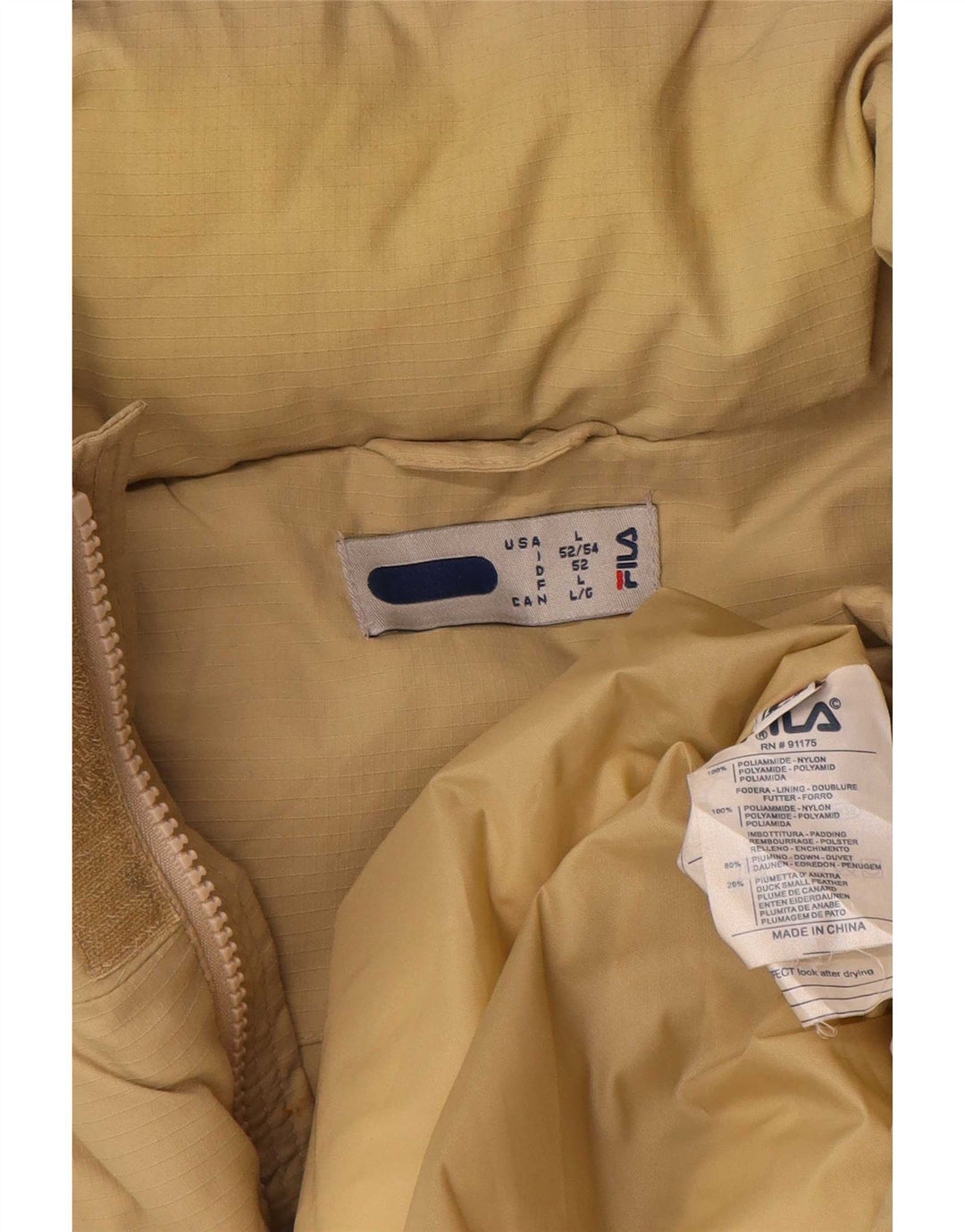 Fila muški podstavljeni kaput s kapuljačom UK 40 veliki bež poliamid