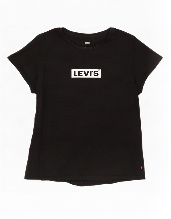 Levi's ženska majica kratkih rukava s grafičkim motivima UK 18 XL crni pamuk
