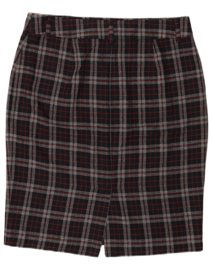 Marks & Spencer ženska pencil suknja UK 14 velika W32 crni karirani poliester