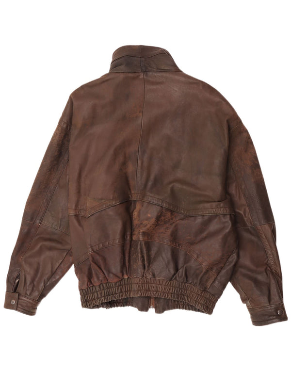 Vintage muška kožna jakna UK 42 XL smeđa