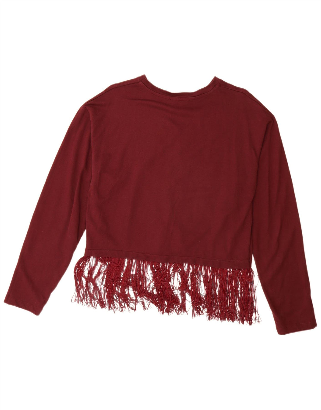 ZARA ženski gornji dio prevelike bluze UK 10 Small Burgundy Pamuk