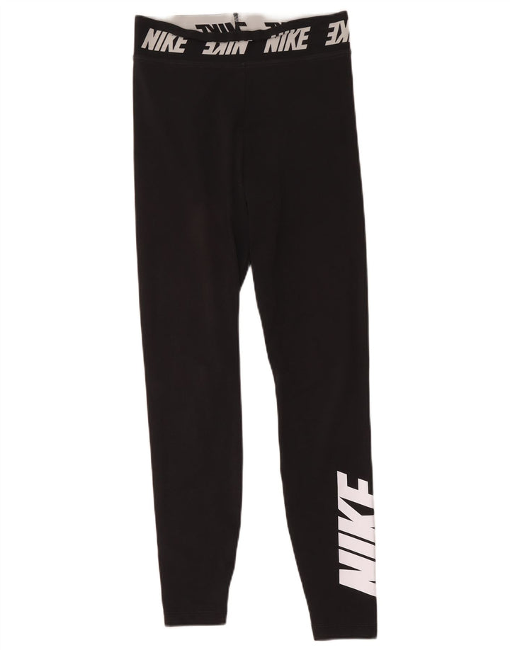 Nike ženske grafičke tajice UK 10 male crne poliesterske