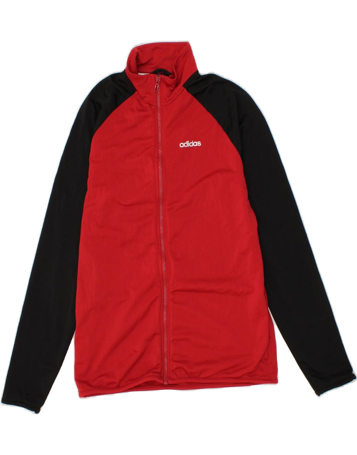 ADIDAS Boys Tracksuit Top Jacket 15-16 Years XL Red Colourblock Polyester Vintage Adidas and Second-Hand Adidas from Messina Hembry 