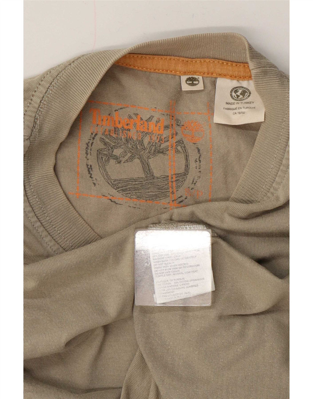 Timberland muška majica s grafičkim motivima, mali kaki pamuk