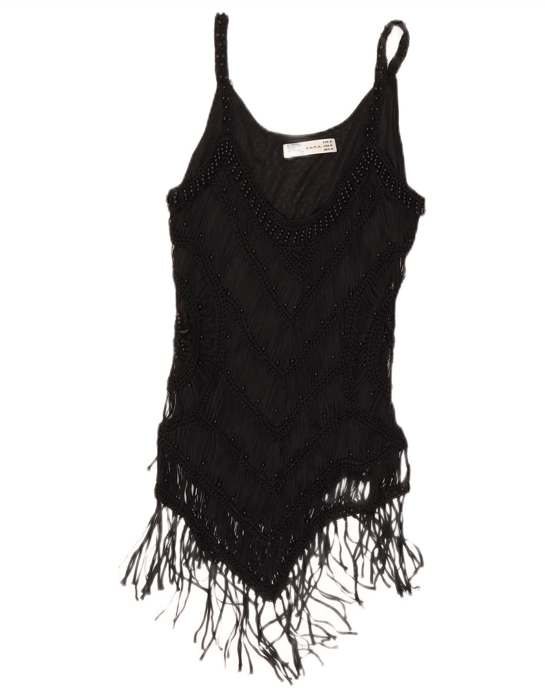 Zara ženski kratki Cami Top UK 12 Srednje crni rajon