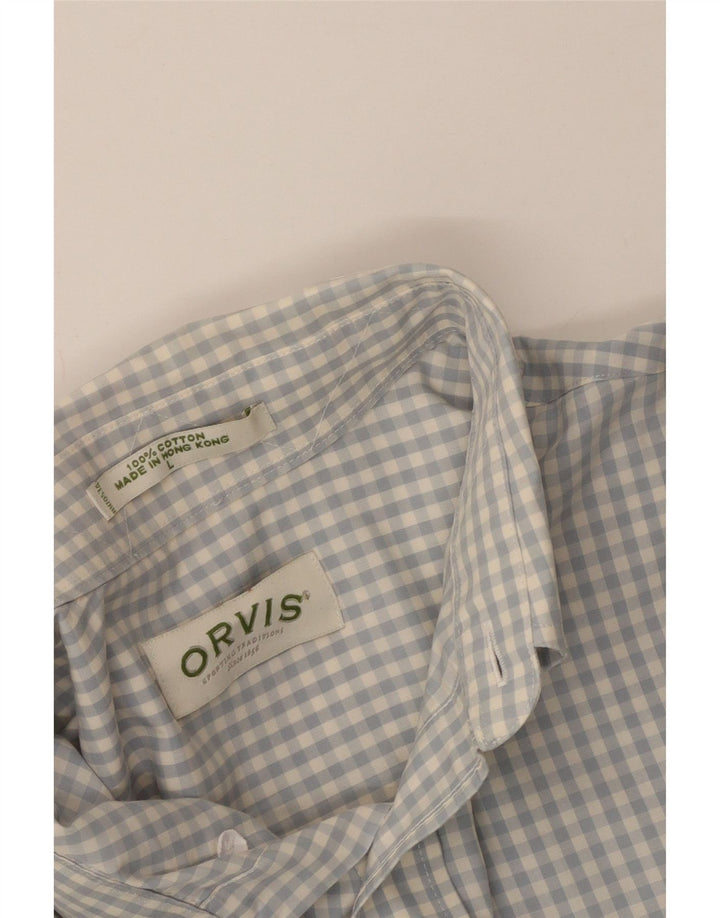 Orvis muška košulja Large Blue Gingham pamuk
