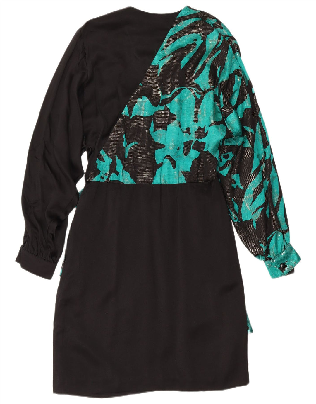 VINTAGE Womens Long Sleeve Basic Dress IT 44 Medium Black Floral