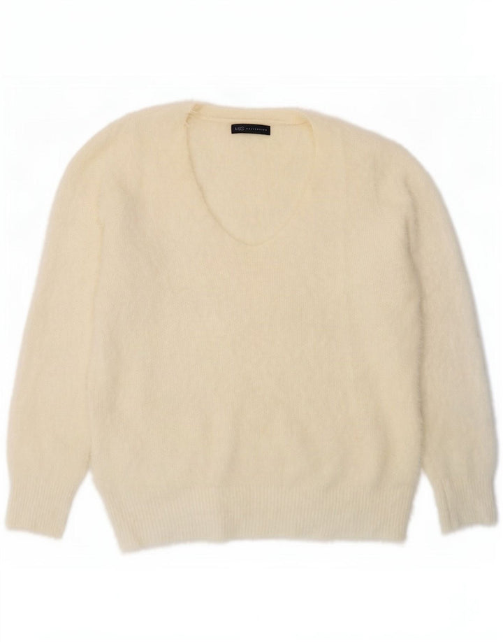Marks & Spencer ženski džemper s V-izrezom UK 16 Large Off White