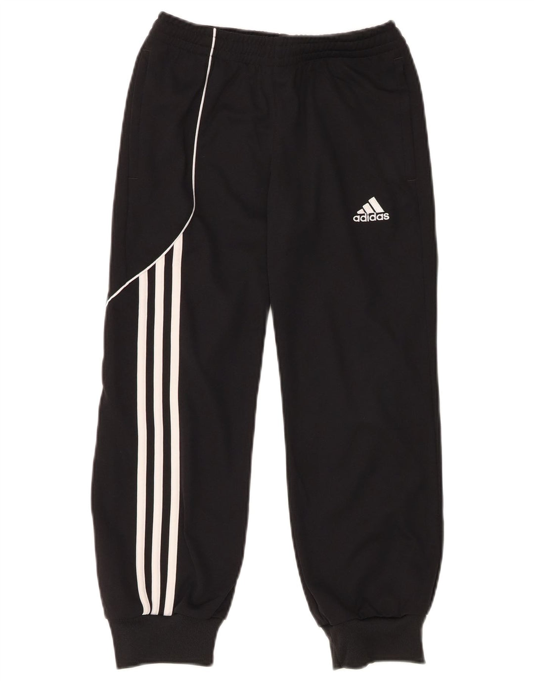 ADIDAS Boys Tracksuit Trousers Joggers 7-8 Years  Black Polyester