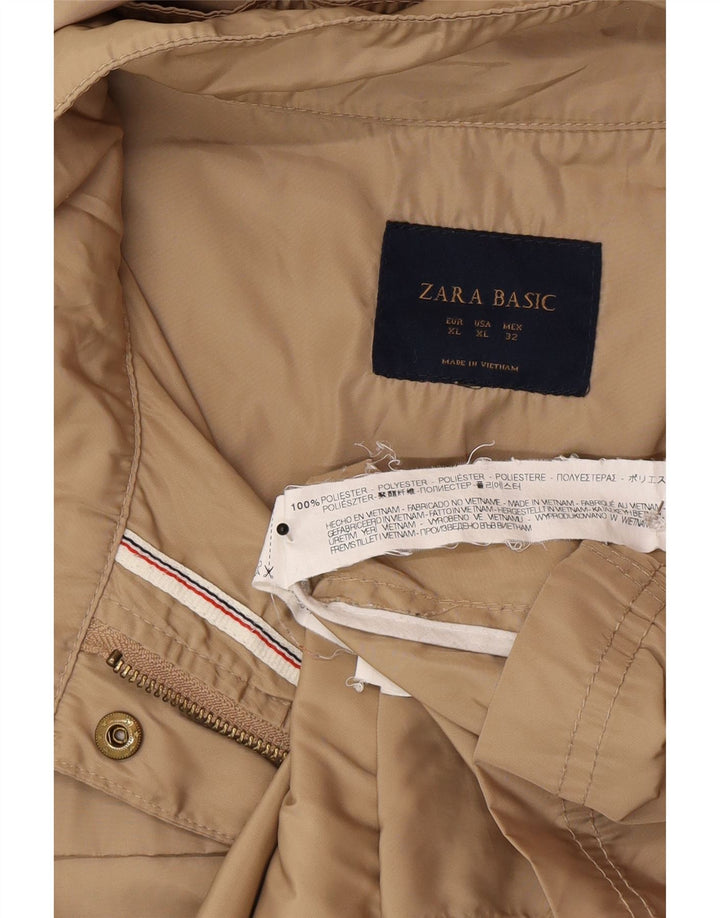 Zara ženska pomoćna jakna s kapuljačom UK 18 XL bež poliester