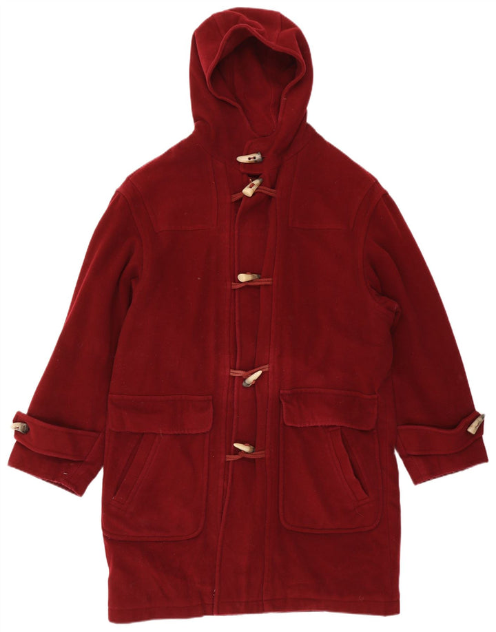 Vintage ženski duffle kaput s kapuljačom IT 52 2XL crvena vuna