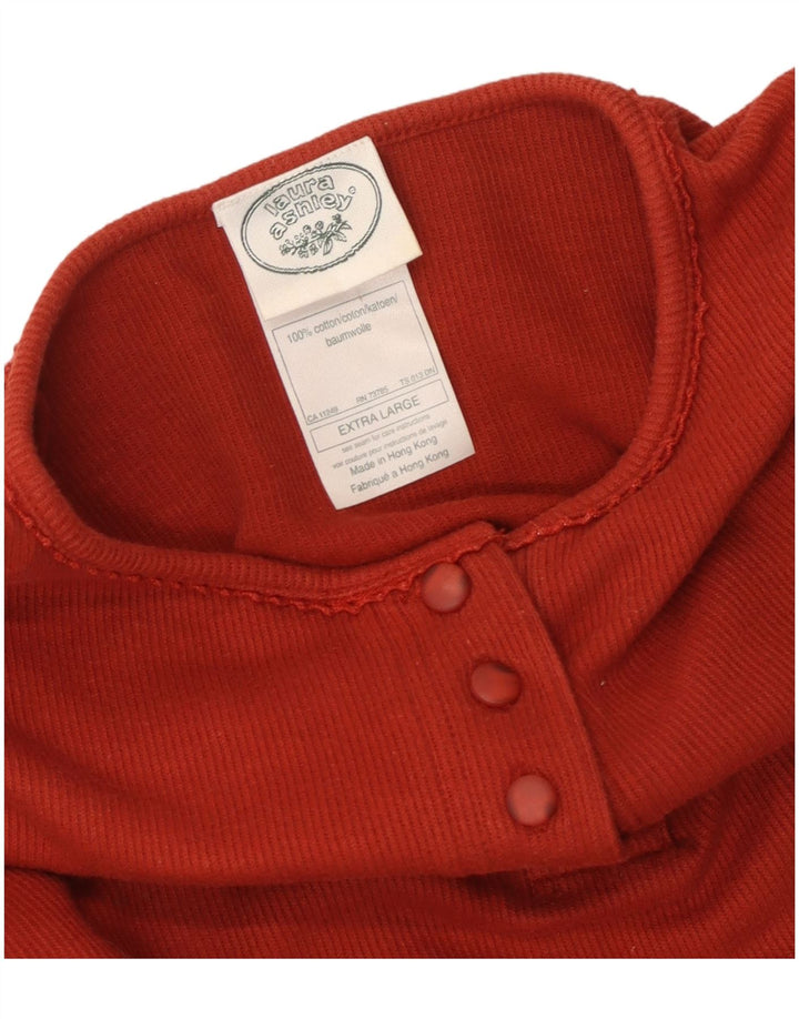 LAURA ASHLEY Ženska prevelika majica dugih rukava UK 18 XL, crveni pamuk