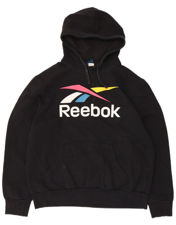 Reebok Ženska majica s kapuljačom s kapuljačom UK 16 Veliki crni pamuk