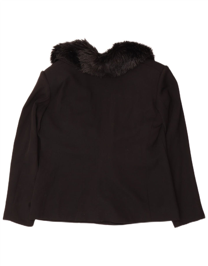 LUCIANO SOPRANI Ženska jakna s 3 gumba UK 16 Velika crna