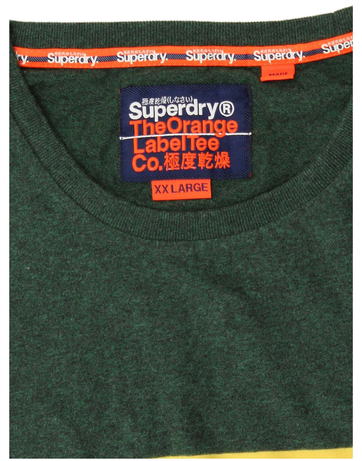 Superdry muška majica kratkih rukava 2XL sivi pamuk u blokovima boja