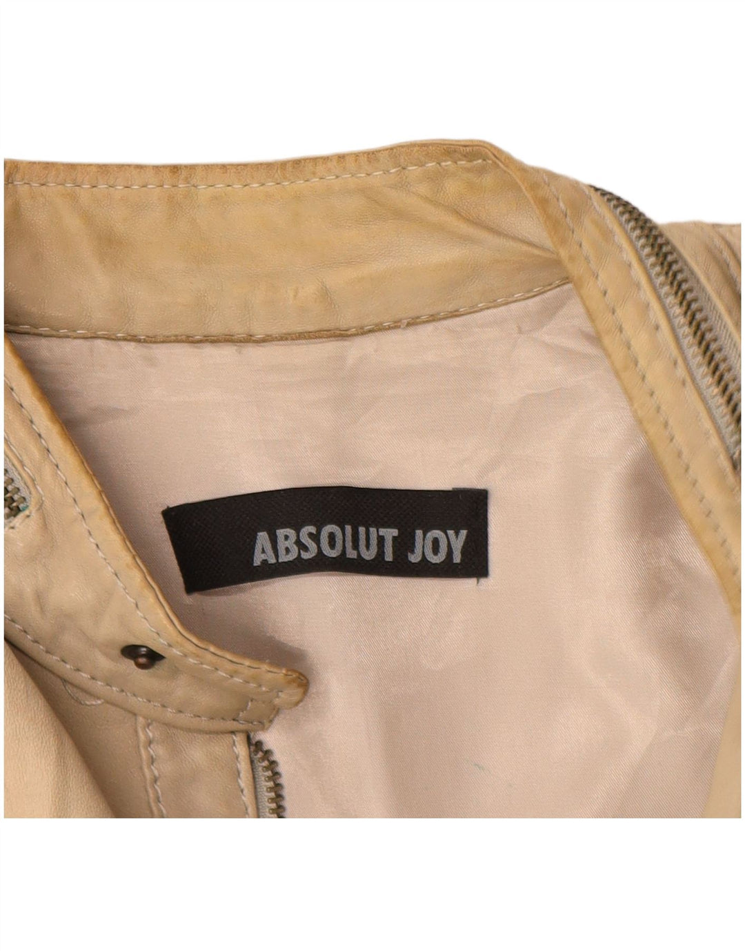 Vintage ženska kožna jakna UK 16 velika bež koža