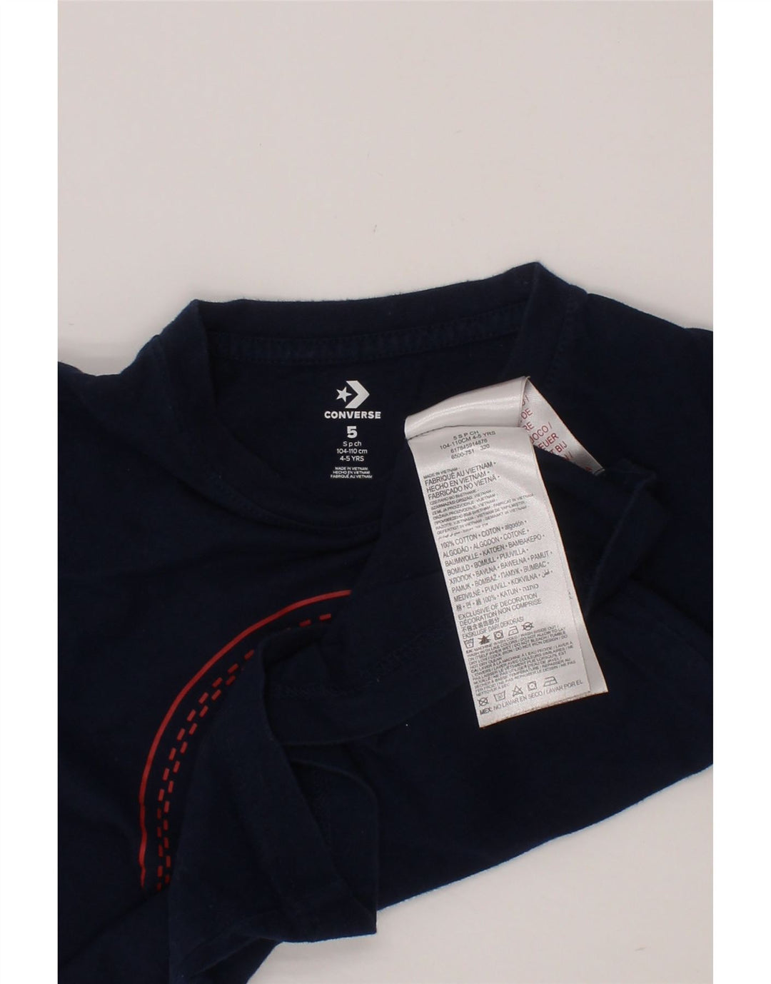 CONVERSE Boys Chuck Taylor Graphic T-Shirt Top 4-5 Years Mornarsko plavi pamuk